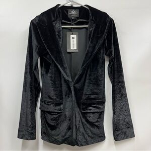 NWT Black Velvet Blazer coat women’s M suit jacket blazer cardigan office work